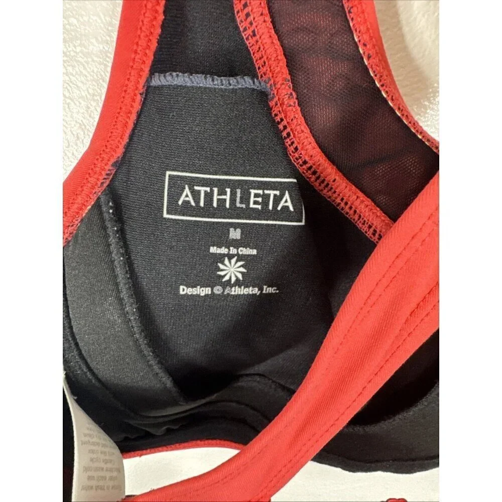 Athleta Women's M‎ Racerback Cutout Back Removable Pads Sports Bra Coral